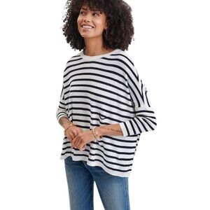 MERSEA | Oversized Catalina Striped Boatneck Sweater One Size NWT Navy Stripe